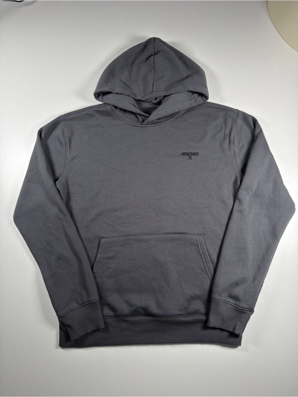 Arsenic Charcoal Gray Crewneck Hoodie - Men's Pullover Size Small